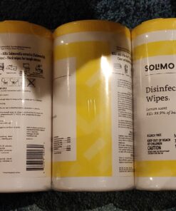 Amazon Basics Disinfecting Wipes, Lemon Scent, for Sanitizing, Cleaning & Deodorizing, 255 Count (3 Packs of 85) (Previously Solimo) 85 Count (Pack of 3) 3 Pack Lemon 40 81fCEQtVJwL