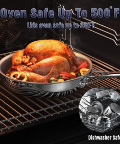 Cooks Standard Wok Multi-Ply Clad Stir Fry Pan, 13" with High Dome lid, Silver 50 81fDPd2KNxL