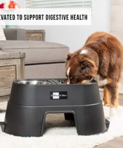 Alternative view of OurPets Comfort Diner Elevated Dog Food Dish (Bowls Available in 4 inches, 8 inches and 12 inches for Large , Medium and Small Dogs), Black, 12-inch