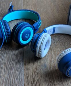 Kids Headphones - noot products K11 Foldable Stereo Tangle-Free 3.5mm Jack Wired Cord On-Ear Headset for Children/Teens/Boys/Girls/Smartphones/School/Kindle/Airplane Travel/Plane/Tablet (Navy/Teal) Navy/Teal 50 81fFEgRMcAL