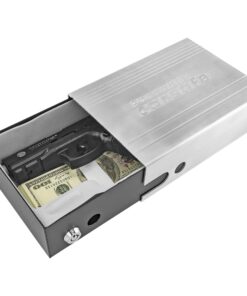 Alternative view of Portable Handgun Safe, Silver - Aluminum & Steel Carrying Case for Car, Boat, Office, or Home ‎PortableCarSafe