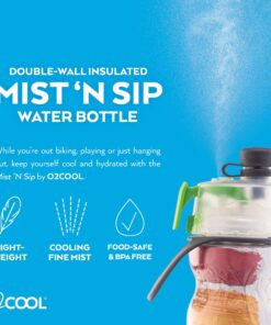 O2COOL ArcticSqueeze Insulated Mist 'N Sip Squeeze Bottle 20 oz. Rainbow 13 81fGeMe83CL