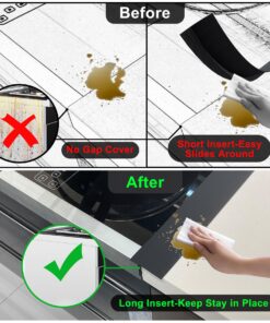 Silicone Stove Counter Gap Cover / Filler by Kindga 25" Long, Sealing Spills Between Kitchen Appliances Washing Machine and Stovetop, Set of 2 (Black) 25" Black 25 81fIQECf DL