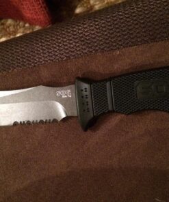 SOG Fixed Blade Knives with Sheath - SEAL Pup Tactical Knife, Survival Knife and Hunting Knife w/ 4.75 Inch Blade and Knife Sheath SEAL Pup - Nylon Sheath 64 81fKh6tD0L