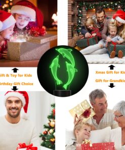 FULLOSUN Night Light for Kids Ocean Dolphin 3D Night Light Porpoise Bedside Lamp with Remote Control 16 Color Changing Xmas Halloween Birthday Gift for Child Baby Girl 23 81fLH6QTBLS