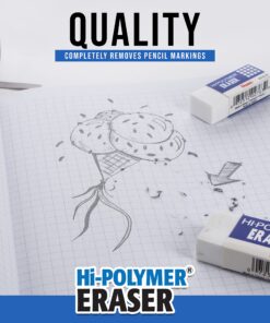 Pentel® Hi-Polymer Erasers, White, Pack Of 4 4 Count (Pack of 1) Large Block Eraser 20 81fMeX4g5CL
