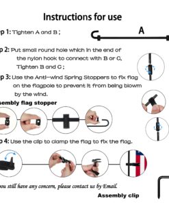 HOOSUN Garden Flag Stand, Premium Garden Flag Pole Holder Metal Powder-Coated Weather-Proof Paint with one Tiger Clip and two Spring Stoppers without flag 1 23 81fNVCYM L