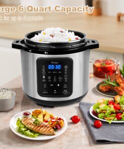 Electric Pressure Cooker: 6 Quart 9-in-1 Multi-Functional Built-in 11 Presets Programs Pressure Pot, Multi Cooker, Slow Cooker, Rice Cooker, Steamer, Sauté, Yogurt Maker, Warmer & Sterilizer 6 Quarts 30 81fOStRranL