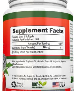 Alternative view of NutriONN Lycopene - 10MG - 120 Softgels - 3 Month Supply - Premium Quality Antioxidant - 100% Natural Tomato - Great for Prostate Health, Immune System Support, Heart Health and Eyesight Support