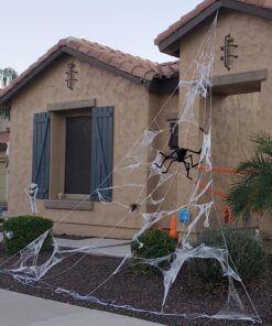 Mega Spider Web Outdoor Halloween Decoration - Terrify Your Neighbors - by FunWorld Standard White 20 81fPFdo4A6L