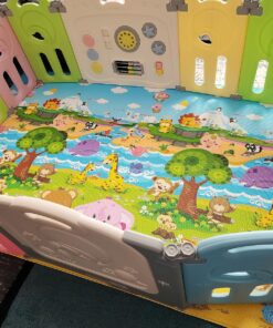Baby Care Play Mat (Large, Playful - Pinko & Friend) 82'' x 55'' Original One-Piece Reversible Rollable Waterproof Play Mat for Infants, Babies, Toddler, and Kids Large 39 81fPUwwhb7L
