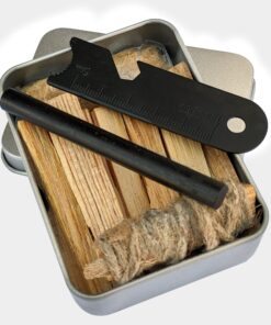 Fatwood 100% Natural Firestarter Sticks Hand Cut in The USA Ferro Rod Ferrocerium Flint Jute Fatwood Chips Striker Tin Container Survival Emergencies Camping Steve Kaeser Since 1989 23 81fQWHcKwJL
