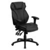 Flash Furniture Hansel High Back Black LeatherSoft Multifunction Executive Swivel Ergonomic Office Chair with Lumbar Support Knob with Arms 1