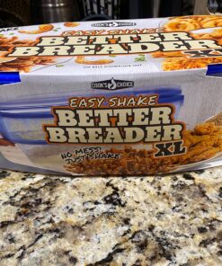 COOK'S CHOICE XL Original Better Breader Batter Bowl- All-in-One Mess Free Breading Station Tray for at Home or On-the-Go - Pour in Seasoning, Add Meat or Vegetables of Choice, & Just Shake 42 81fSJp7hTTL