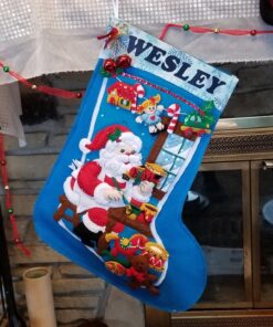 Bucilla The Workshop Christmas Stocking Felt Applique Kit, 18-Inch 34 81fTIuIhVOL