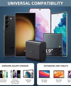 2023 New 45W Samsung Charger Type C Super Fast Charging USB C Android Charger for Samsung Galaxy S23 Ultra/S23/S23+/S22/S22 Ultra/S22+/Note 10/20/S20/S21, Galaxy Tab S7/S8, PPS Charger & 6ft C Cable 31 81fTykrweeL