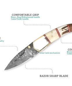 Perkin - Handmade Damascus Pocket Knife - Beautiful Folding Knife 16 81fUJ6n3DlL