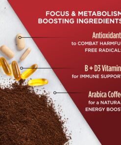 VitaCup Energy Dark Roast Coffee Pods, Boost Focus & Metabolism, Antioxidants, B Vitamins, Bold & Smooth,100% Arabica Coffee, Recyclable Single Serve Pod Compatible with Keurig K-Cup Brewers,16 Ct Dark Roast Energy 16 Count (Pack of 1) 22 81fUagMXdOL