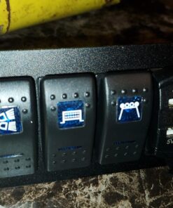 Switchtec 2 3 5 7 Gang Rocker Switch Panel with 4.8 Amps Dual USB Rocker Style Fast Charger with Integrated Voltmeter, Blue Backlit Led, Pre-Wired switches and USB Charger. 34 81fXB 2PSrL