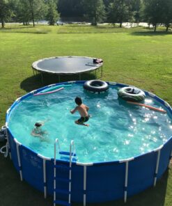 INTEX 28253EH Metal Frame Above Ground Swimming Pool Set: 18ft x 48in – Includes 1500 GPH Cartridge Filter Pump – Removable Ladder – Pool Cover – Ground Cloth with Cartridge Filter Pump Metal Frame Pool 37 81fXWIl0UL