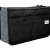Periea Chelsy Purse Organizer - Handbag, Tote, Bag Organizer Insert - 13 Pockets, 3 Sizes, 39 Color Designs - Perfect Cosmetics Travel Pouch for Make Up (Black, Small) S Black 13 81fXkG1XqvL