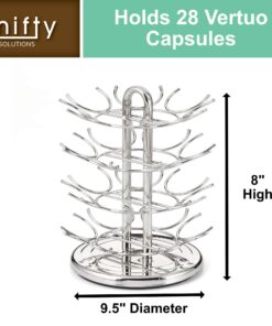 Nifty Vertuoline Coffee Pod Carousel – Nickel Chrome Finish, 28 Pod Capsule Holder, Spins 360-Degrees, Lazy Susan Platform, Home or Office Kitchen Counter Organizer 22 81fYwGd2uL