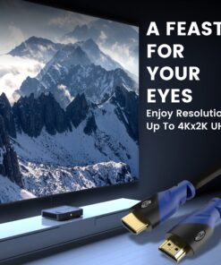 AURUM CABLES 4K HDMI Cable 50ft Long, 4K@60Hz High Speed HDMI Cord with Ethernet, Supports UHD Resolution, ARC, 3D, CL3 Certified - Compatible with HDTV, PC, Laptop, PS3, Xbox, Blu-ray 1 Pack 50 Feet 17 81fZOKA8NL