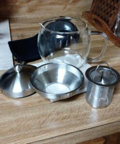 Teapot with Infuser for Loose Tea - 40oz, 3-4 Cup Tea Infuser, Clear Glass Tea Kettle Pot with Strainer & Warmer - Loose Leaf, Iced Tea Maker & Brewer Standard 38 81fZZytAzqL