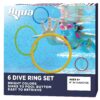 Aqua Classic Dive Rings, 6 Pack, Pool Toys for Kids, Toddlers, Teens, Pool Game, EZ Grab Large Diameter Swim Diving Rings, Red (AQT4953) Aqua Dive Rings 6-pack 23 81fb HohezL
