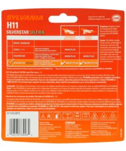 Sylvania H11SU.BP2 SilverStar ULTRA H11High Performance Halogen Headlight Bulbs with Alloy Coating, White (2 Pack) 27 81fcG9vRZWL