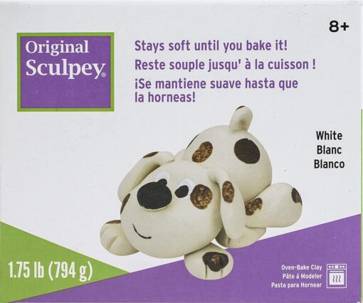 Original Sculpey White, Non Toxic, Polymer clay, Oven Bake Clay, 1.75 pounds Single
