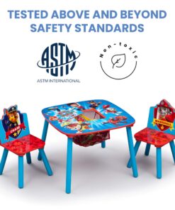 Delta Children Kids Table and Chair Set With Storage (2 Chairs Included) - Ideal for Arts & Crafts, Snack Time, Homeschooling, Homework & More, Nick Jr. PAW Patrol 23 81fcyl3aUZL