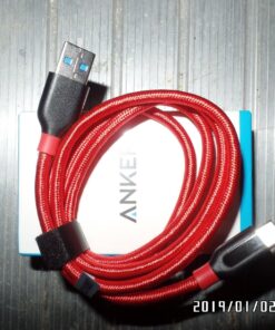 Anker USB C Cable, PowerLine+ USB-C to USB 3.0 cable (3ft/0.9m), High Durability Type C Braided Charging Cable Compatible with Samsung Galaxy S10, S9, Huawei P10, P9, Sony XZ, HTC 10 and More (Red) 3ft Red 68 81fg FAkZvL