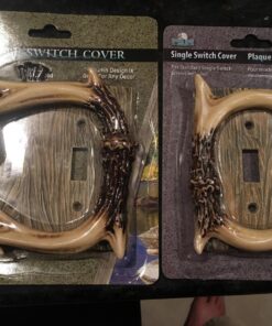 Rivers Edge Products Standard Light Switch Cover Plate, Single Toggle Switch, Poly-Resin Wall Plate Cover, Hand-Painted Decorative Wall Switch Plate, Screws Included, Antler Switch Single Antler 18 81fkGqJ0OeL