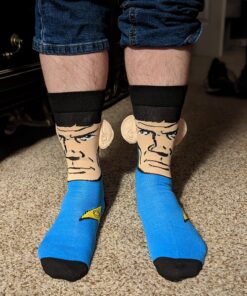 Star Trek Spock with Ears Crew Socks, Blue, Sock Size 10-13, Shoe Size 6-12 20 81fmtL0rdAL