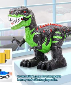 TEMI 8 Channels 2.4G Remote Control Dinosaur Toys for Kids 3 4 5 6 7 Years, Electric Stunt RC Walking T- Rex Toy with Lights and Sounds Powered by Rechargeable Battery, Gift for Boys 1 pack with remote 27 81fn5fEyCL