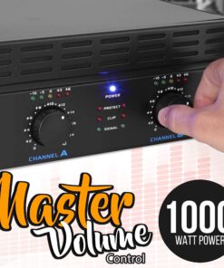 Pyle Professional Audio Bluetooth Power Amplifier - 2-Channel Rack Mount Bridgeable, LED Indicators, Shockproof Binding Posts, Cooling Fans 1000 Watt - Pyle PTA1000 1000W Basic 21 81fpLawN6jL