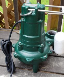 Zoeller Waste-Mate 267-0001 Sewage Pump, 1/2 HP Automatic – Heavy-Duty Submersible Sewage, Effluent or Dewatering Pump Green 45 81fr5kAXM9L