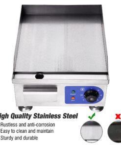 WeChef Commercial Electric Griddle 14" 1500W Countertop Griddle Flat Top Restaurant Grill Non-Stick Flat Temperature Control 122℉-572℉ 31 81frUmIeBL