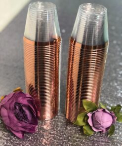 100 Rose Gold Plastic Cups 9 Oz Clear Plastic Cups Old Fashioned Tumblers Rose Gold Rimmed Cups Fancy Disposable Wedding Cups Elegant Party Cups with Rose Gold Rim 43 81fs4sbLyeL