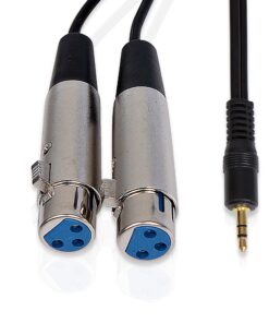 XLR Y Adapter Cable Splitter - 6 Ft 12 Gauge 3.5mm Male to Dual Female XLR Jacks w/ Metal Connectors to Connect iPhone, iPod or MP3 Player to Mixing Console or Powered Speakers Set - Pyle PCBL38FT6 10 81fuFzcLI7L