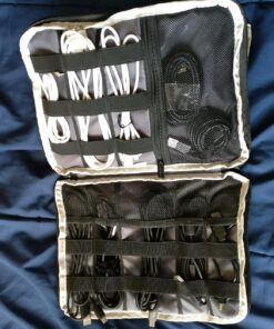 BUBM Double Layer Electronics Organizer, Travel Gadget Bag for Cables, Memory Cards, Flash Hard Drive and More, Fit for iPad or Tablet(up To 9.7")--Large, Dark Blue Large,2-layer 49 81fvsvTZQFL