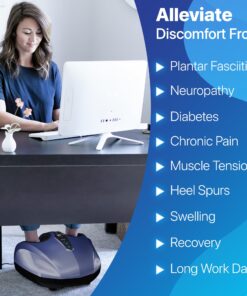 MIKO Foot Massager Machine with Deep-Kneading, Compression, Shiatsu, and Heat for Plantar Fasciitis, Neuropathy, Fits up to Men Size 13 Grey With Button 32 81fwm ujNL