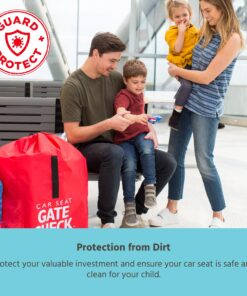 J.L. Childress Gate Check Bag - Air Travel Bag - Fits Convertible Car Seats, Infant carriers & Booster Seats, Red 25 81fxfs dBoL