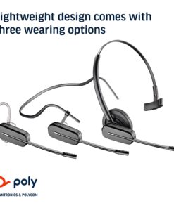 Plantronics - CS540 Wireless DECT Headset with Lifter (Poly) - Single Ear (Mono) Convertible (3 wearing styles) - Connects to Desk Phone - Noise Canceling Microphone 2011 Version 19 81fyHBjSJBL