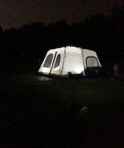 Coleman Camping Tent with Instant Setup, 4/6/8/10 Person Weatherproof Tent with WeatherTec Technology, Double-Thick Fabric, and Included Carry Bag, Sets Up in 60 Seconds 8-person Cabin Tent 47 81fyqej9nJL