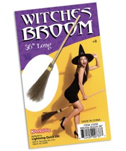 Alternative view of Kangaroo Witch Broom Wizard Staff Witch Accessories for Halloween Decoration, Harry Potter Costume, Dress Up Halloween Party, Hocus Pocus Decor, Outdoor Garden Decor, 36 inches
