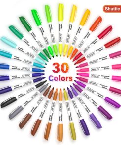 Alternative view of Shuttle Art 30 Colors Permanent Markers, Fine Point, Assorted Colors, Works on Plastic,Wood,Stone,Metal and Glass for Kids Adult Coloring Doodling Marking