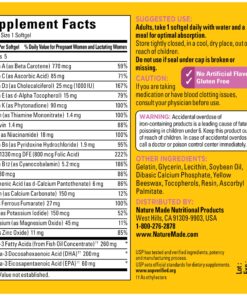 Nature Made Prenatal with Folic Acid + DHA, Prenatal Vitamin and Mineral Supplement for Daily Nutritional Support, 90 Softgels, 90 Day Supply 90 Count (Pack of 1) 28 81g iw1kBcL