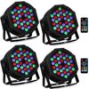 36LEDs Stage Par Lights 4 Pack - RGB LED Par Lights Sound Activated Auto Play by Remote & DMX Control Uplights for Wedding Birthday Church Music Light Show DJ Dance Party Events Stage Lighting 36LEDs Par Lights 4 Pack 8 81g0ceSNb9L